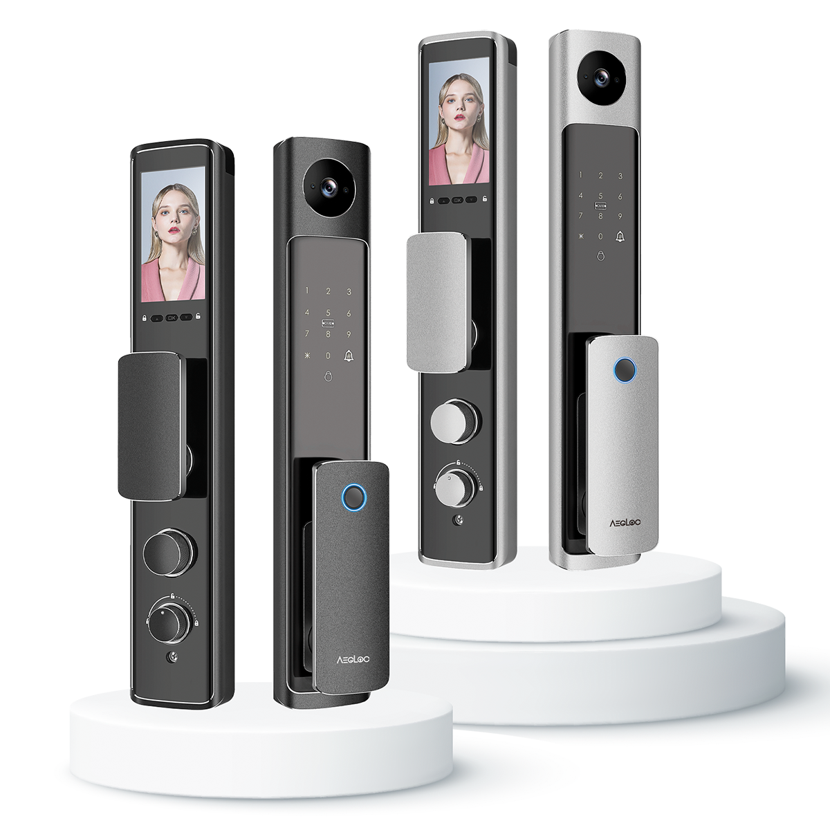 Face-Recognition-Smart-Lock Stylish electronic handle lock with keypad from a reliable security lock distributor, perfect for keyless and secure entry solutions.